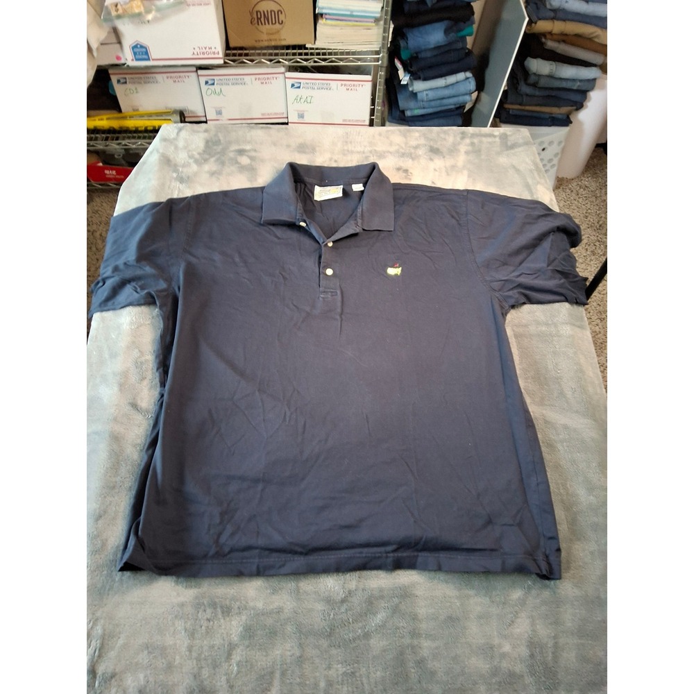 Augusta National Golf Shop Masters Polo Shirt Mens XL Navy‎ Blue Cotton